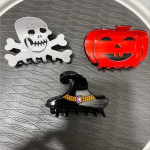 Halloween Hair Claw Clip Bundle 🎃 | Witch Hat, Skull & Crossbones, Jack-o'-Lant